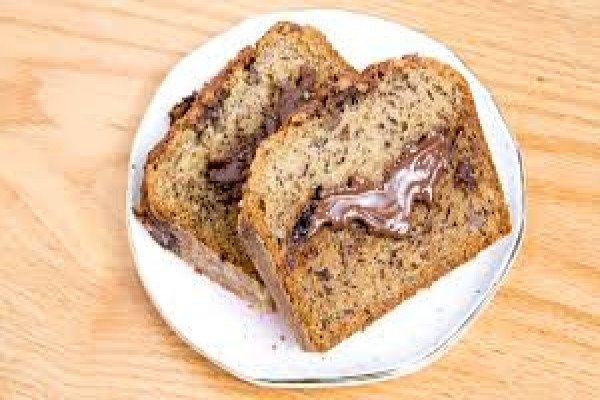 Nutella Stuffed Banana Bread