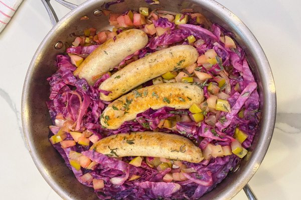 Chicken Apple Sausage with Cabbage