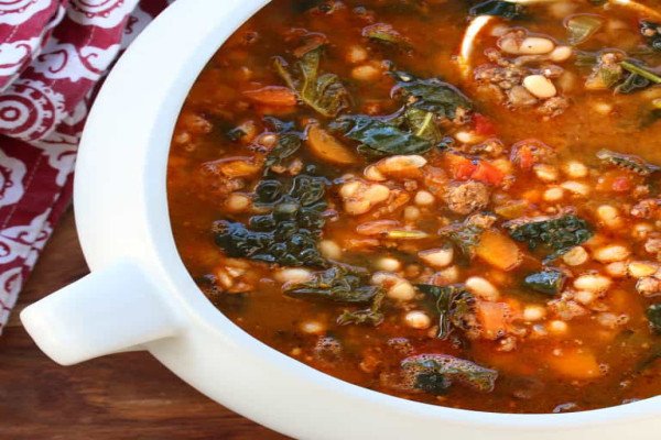 Tuscan Bean and Chicken Italian Sausage Soup