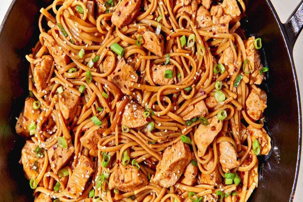 One Pan Tipsy Chicken and Noodles