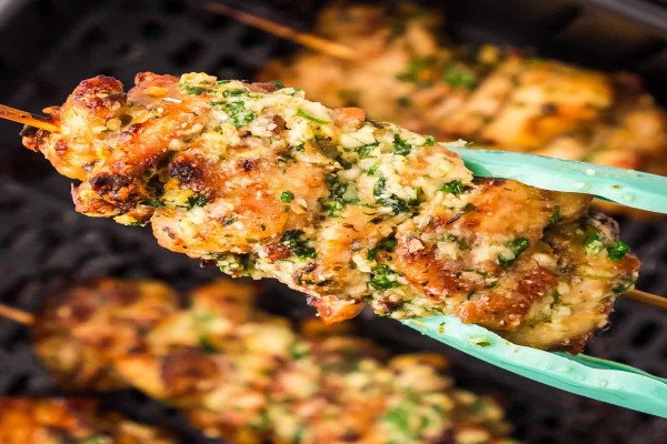 Air Fryer Parmesan Chicken Skewers
