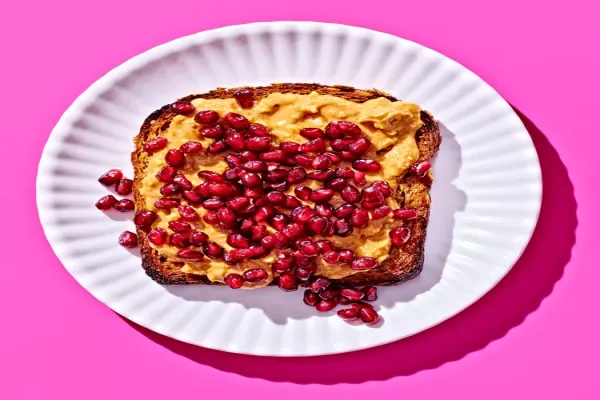 Peanut Butter & Pomegranate Toast