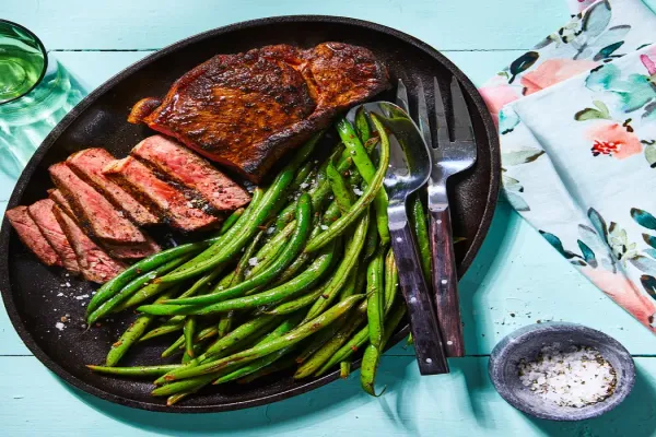 Lemon Garlic Steak & Green Beans