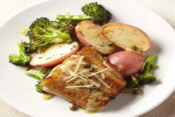 Lemon Caper Black Cod with Broccoli & Potatoes
