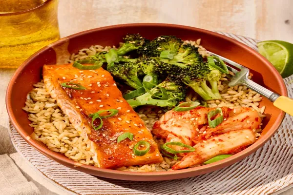 Roasted Salmon & Broccoli Rice Bowls