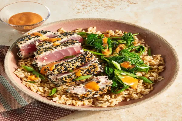 Sesame Crusted Tuna Rice Bowls