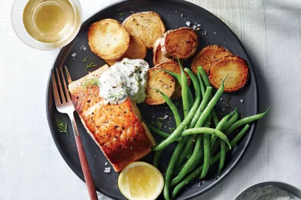 Salmon with Potatoes & Horseradish Sauce