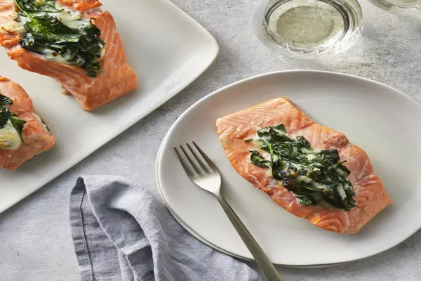 Creamed Spinach Stuffed Salmon