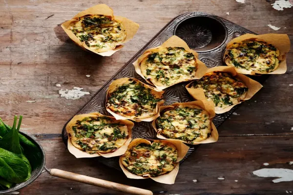 Greens & Gruyere Mini Quiches