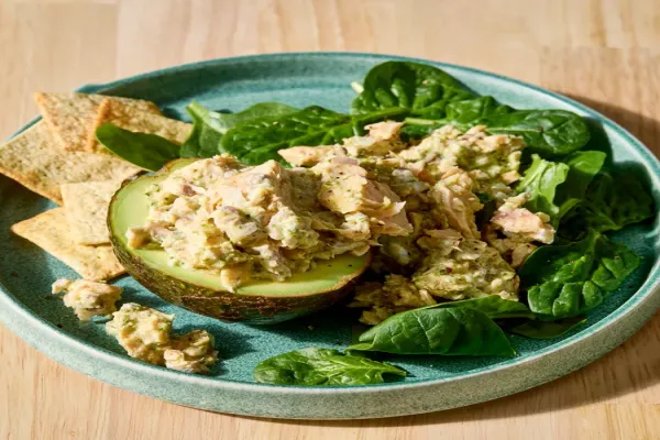 Salmon Salad Stuffed Avocado