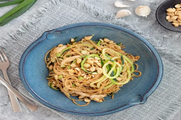 Sesame Peanut Noodles with Chicken & Zucchini