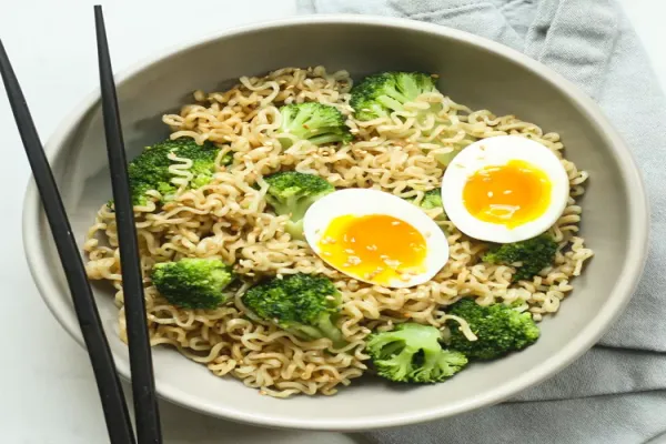 Sesame Instant Ramen Noodles with Broccoli & Soft Boiled Egg