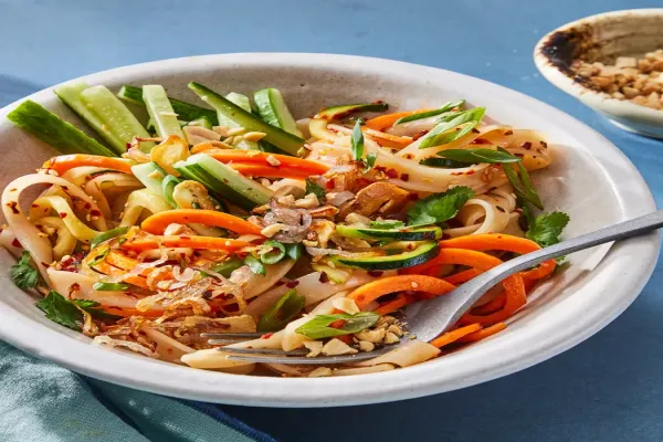 Spicy Chili Oil Noodles with Zucchini & Carrots