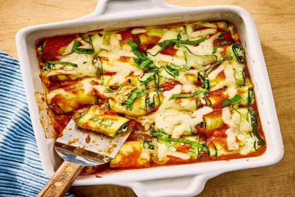 Zucchini Lasagna Rolls with Smoked Mozzarella