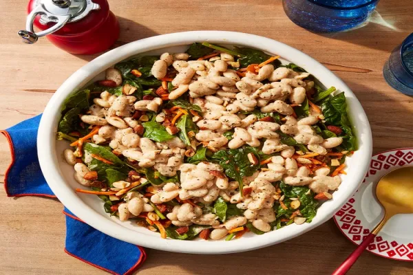 Fiber Packed Spicy White Bean & Spinach Salad