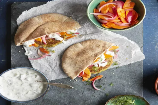 Falafel Pita Sandwiches with Tzatziki