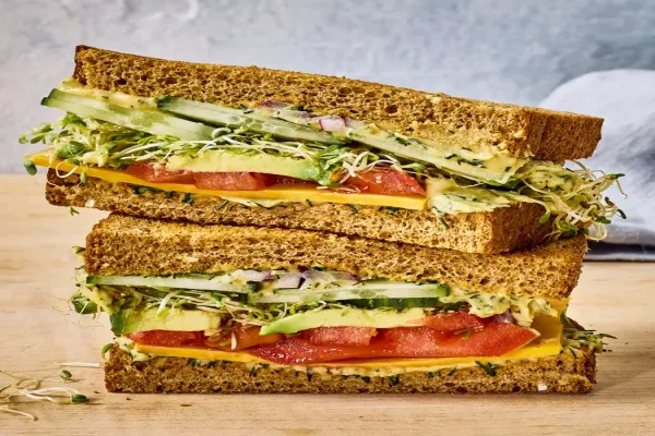 Cucumber Avocado Tomato Sandwich
