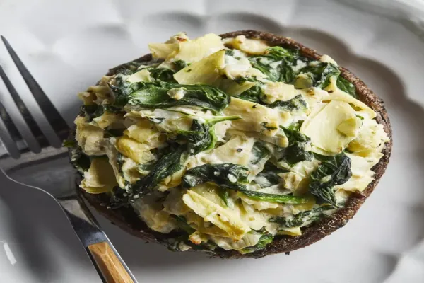 Spinach & Artichoke Stuffed Portobello Mushrooms