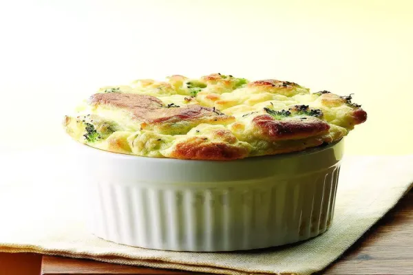 Broccoli & Goat Cheese Souffle