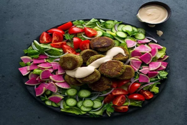 Falafel Salad with Lemon Tahini Dressing