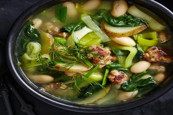 Leek Potato & Spinach Stew