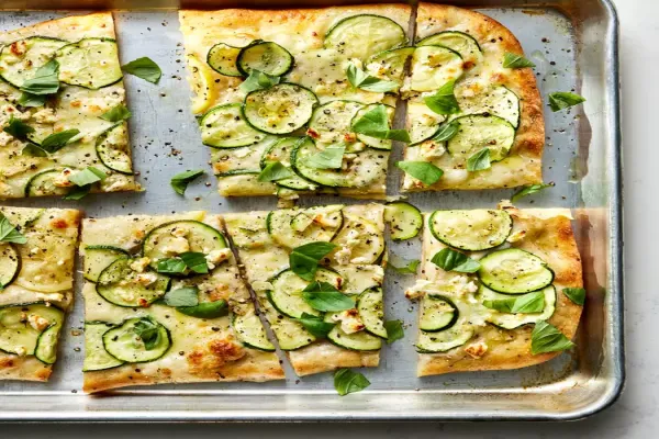Sheet Pan Zucchini Pizza