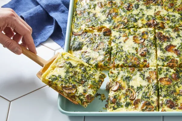 Easy Sheet Pan Eggs with Mushrooms & Spinach