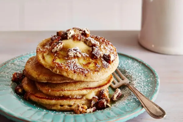 Banana and Pecan Pancakes with Maple Butter