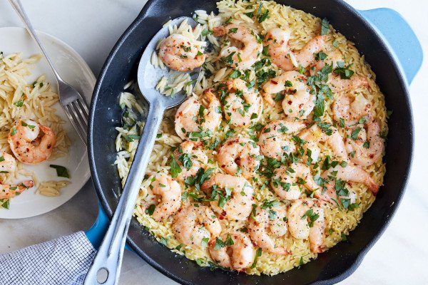 Shrimp Scampi with Orzo