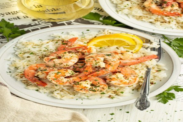 Shrimp Scampi with Rice