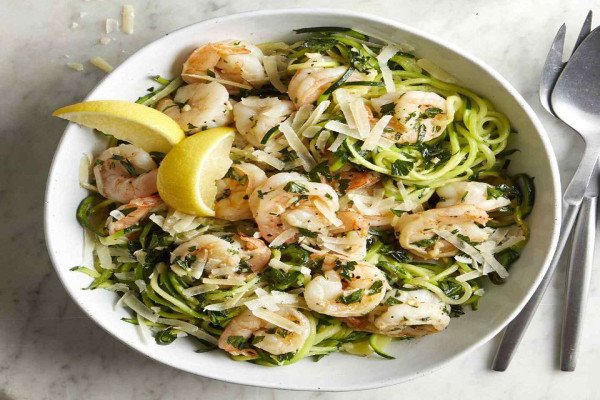 Zucchini Noodle Shrimp Scampi