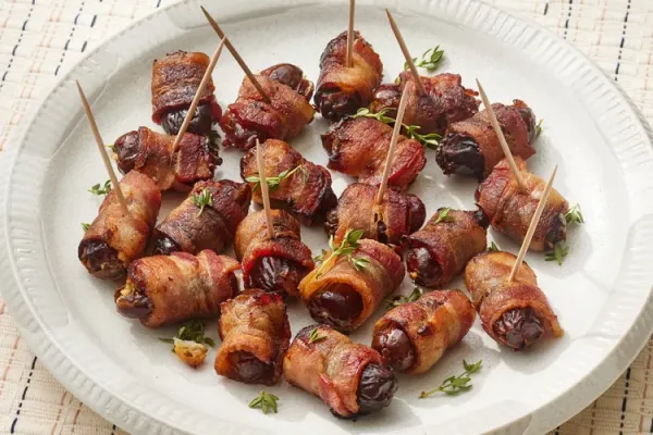 Goat Cheese Stuffed Bacon Wrapped Dates