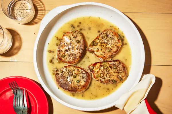 Pork Chops with White Wine & Capers