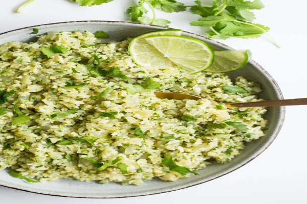Lime Cilantro Cauliflower "Rice"