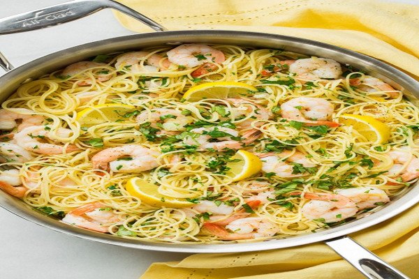 Angel Hair Pasta with Shrimp and Basil