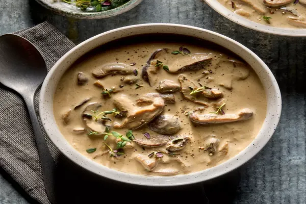 Slow Cooker Mushroom Soup with Sherry