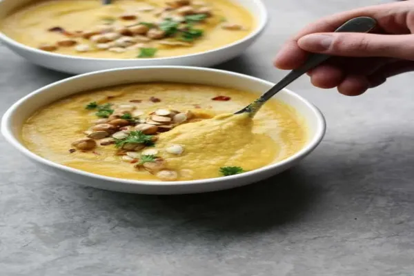 Roasted Carrot and Cauliflower Curried Soup