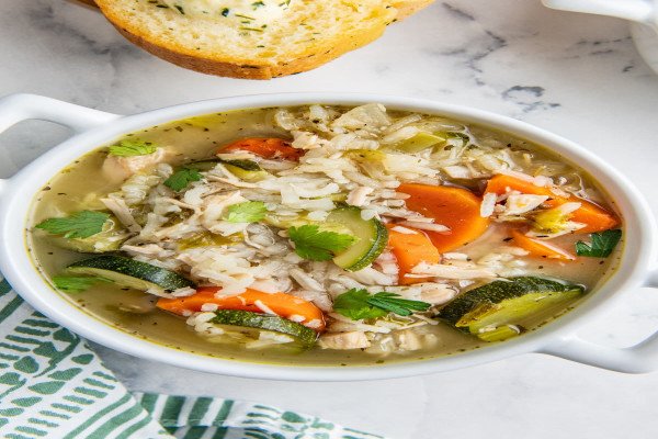 Chicken Rice and Vegetable Soup