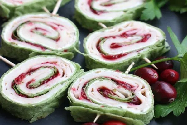 Cranberry Turkey Pinwheels