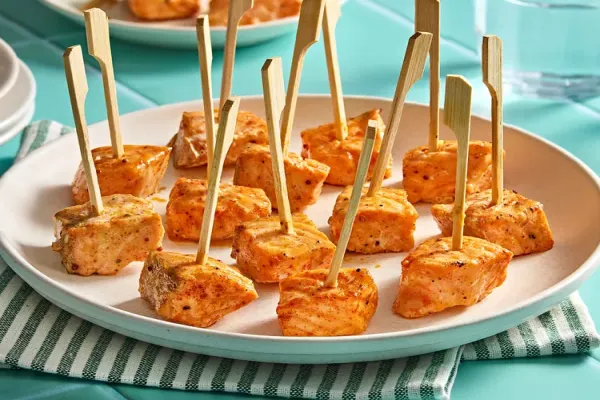 Air Fryer Honey Mustard Salmon Bites