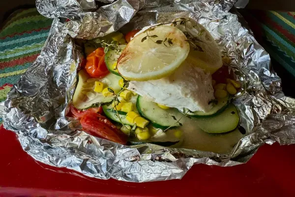 Grilled Halibut Foil Packs