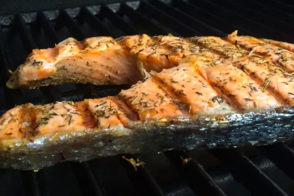 Grilled Salmon Steaks Italian Style