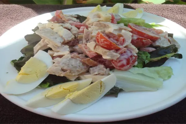 Warm Chicken Bacon and Egg Salad with Mayonnaise Dressing
