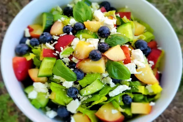 Peach and Blueberry Feta Salad