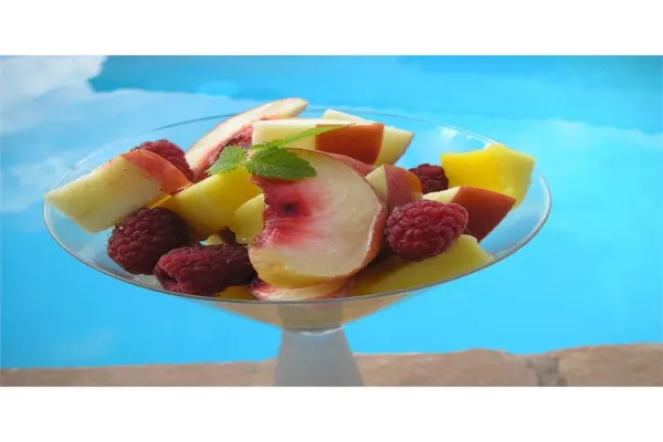 Fruit Salad with Lemon Cinnamon Syrup