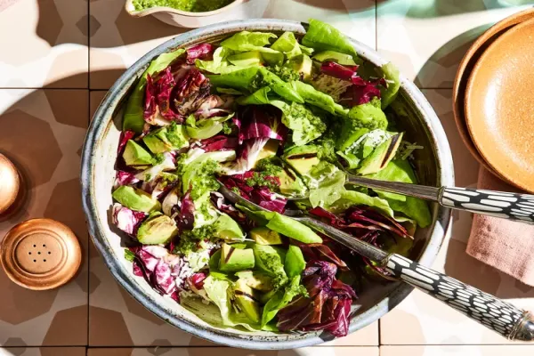 Grilled Radicchio and Avocado Salad with Zhug