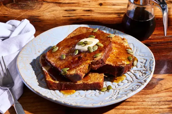 Pumpkin Banana Bread French Toast