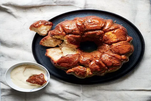 Monkey Bread with Honey Bourbon Sauce