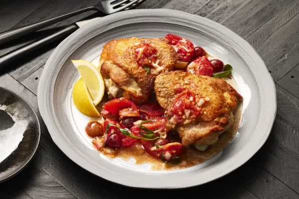Chicken Thighs with Lemony Sauce Vierge