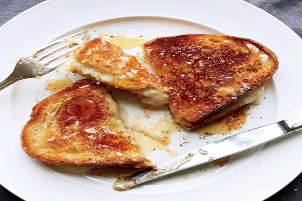 Knife and Fork Grilled Cheese with Honey